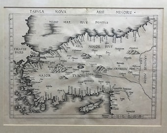 Original Rare Map, Tabula Nova Asie Minors, From the First Modern Atlas. (1513c)