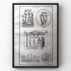From 1719 Mythological ANTIQUE Print of LES GRACES