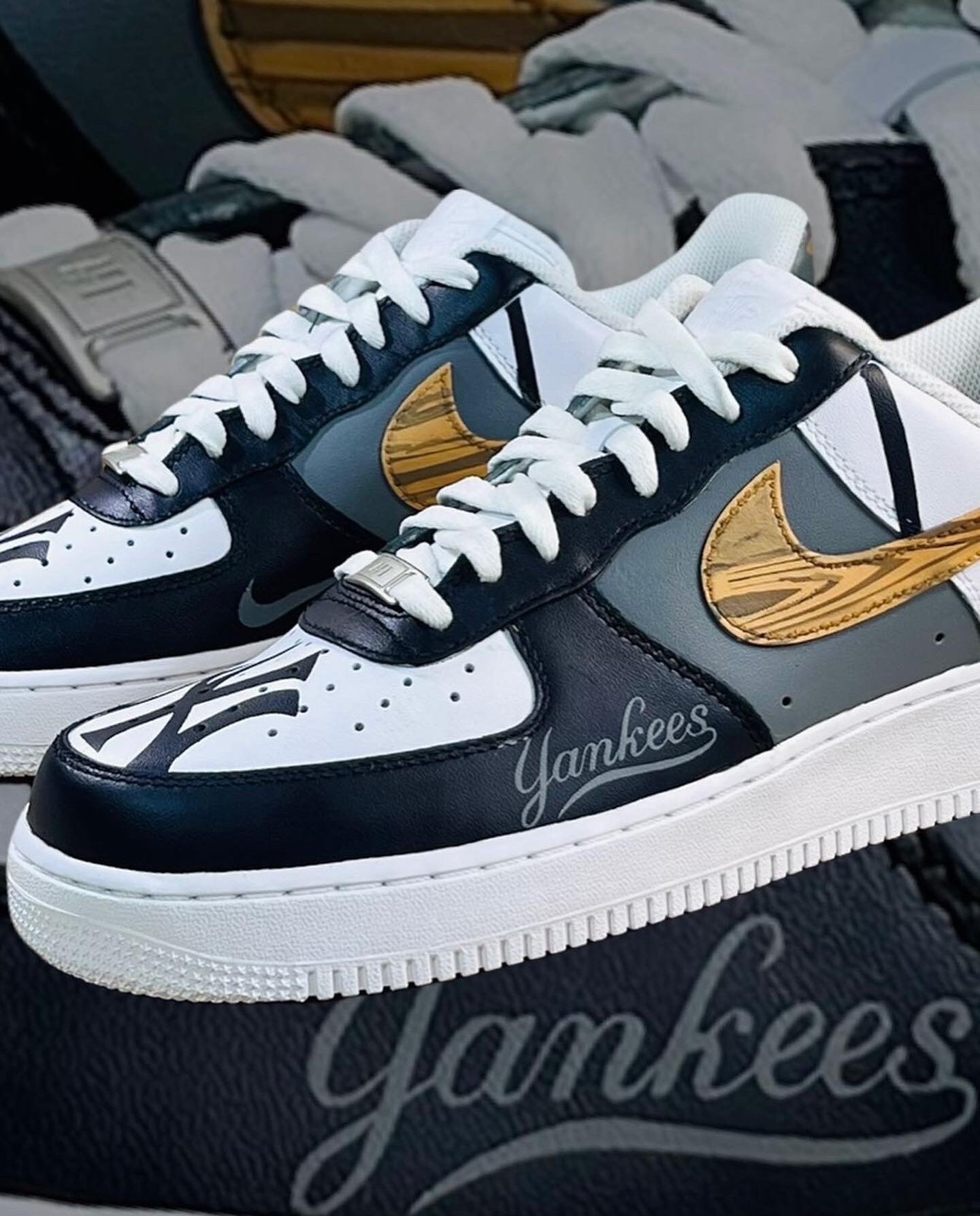 Custom NY YANKEE Nike Air Force 1 | Etsy UK