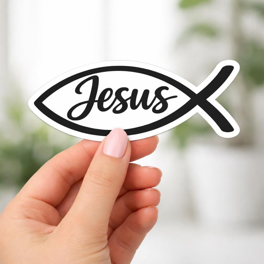 Pink Jesus Fish Ichthys, Jesus Fish | Christian Fish Symbol Waterproof Vinyl Sticker ...