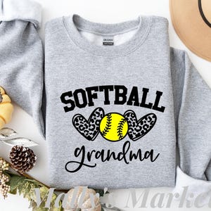 Gray Softball Grandma Sweatshirt