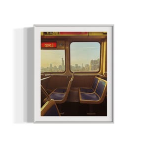 Chicago Transit Decor Sunset Art Print, Chicago Photography, Cityscape Decor Chicago Architecture, Instant Gift for Him, Digital Download