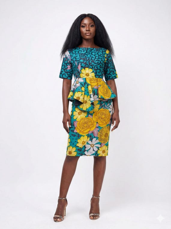 ankara peplum dresses African peplum dress,women fashion,wedding dress, women clothing, party dress,peplum Ankara dress,long gown, African dress, red color gown