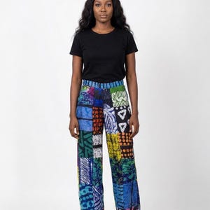 Adire Patchwork Pants: African Print Pants - Handmade