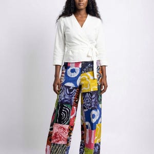 Adire Patchwork Pants: African Print Pants - Handmade