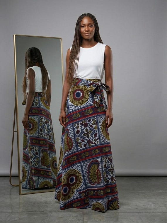 Ankara Wax Print Maxi Skirt: High Waist African Design. NDIDI - Etsy