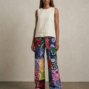 Adire Patchwork Pants: African Print Pants - Handmade