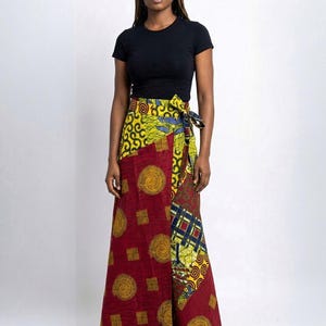 Ankara Wax Print Maxi Skirt: High Waist African Design. NDIDI
