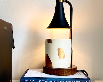 Elektro-Kerzenwärmer-Lampe: Black & Gold Wachsbrenner