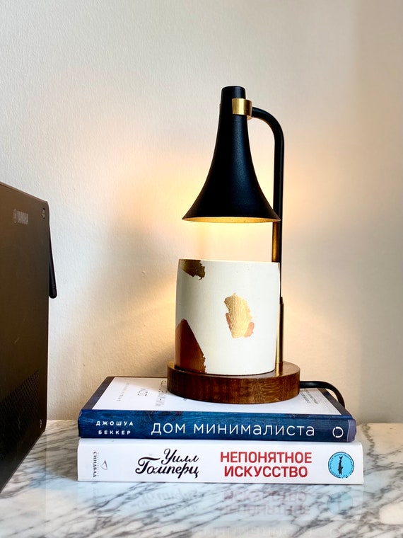 Electric Candle Warmer Lamp: Black Gold Wax Melt Burner
