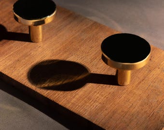 Minimalist Round Brass Knob: Gold Cabinet Drawer Pull