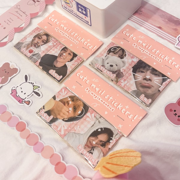 stray kids skz mail stickers! (pack of 20) | cute kpop happy mail square stickers