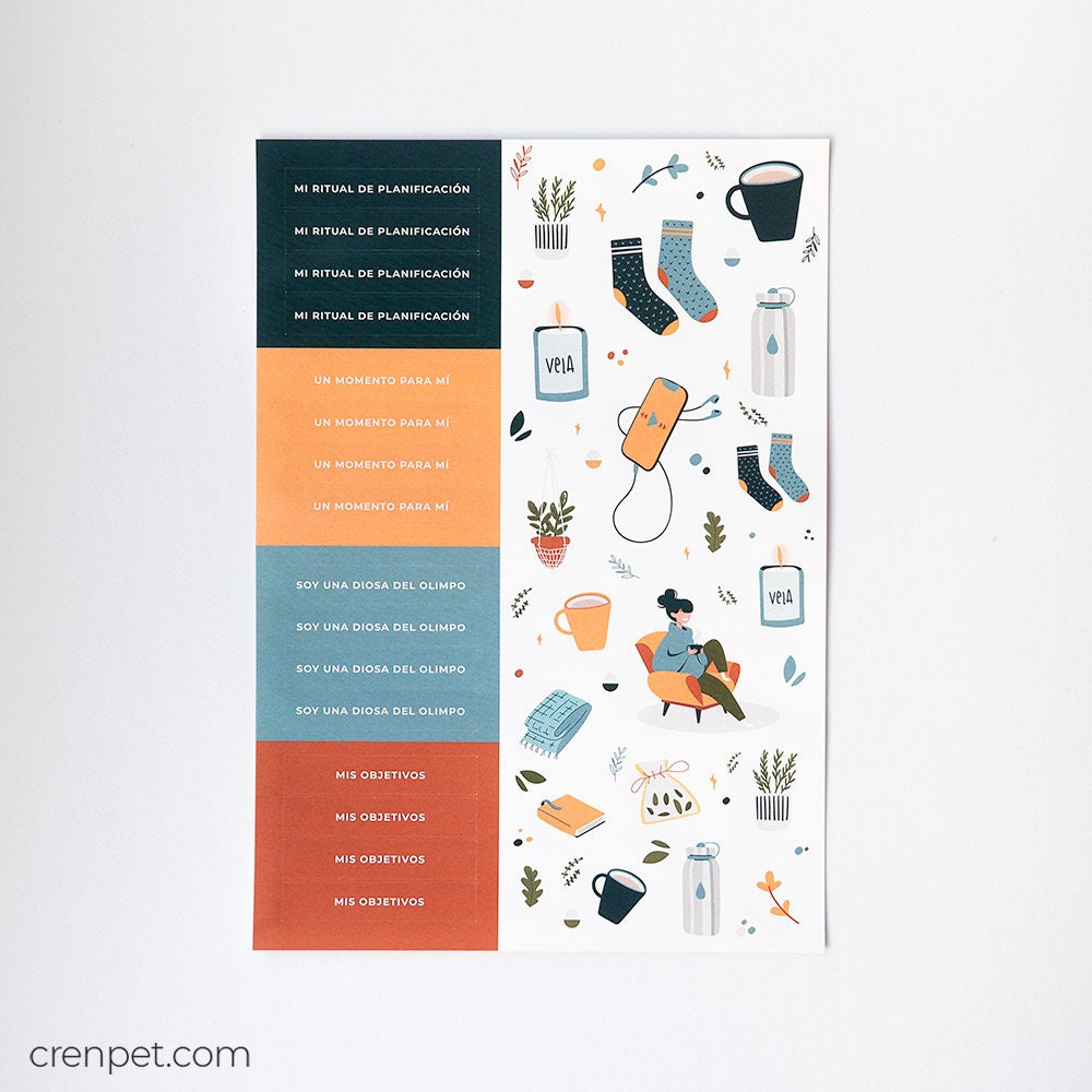 Self-care stickers | Pack stickers selfcare and planning