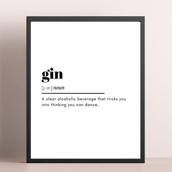 Gin Definition Etsy UK