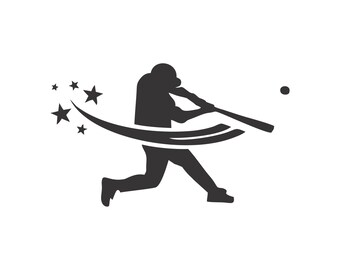 Jugador de béisbol svg, imágenes prediseñadas de béisbol, mamá de béisbol svg, béisbol svg, archivo de corte de silueta