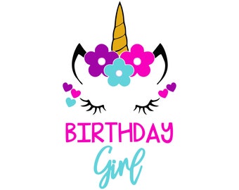 Unicorn svg, birthday girl svg, digital download, unicorn birthday svg, unicorn png, cut unicorn svg