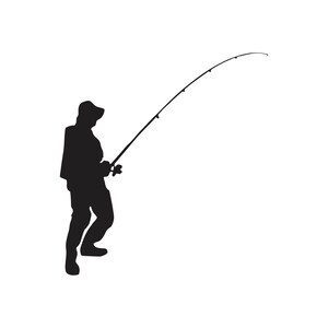 Pescador svg, clipart de pescado, pez svg, pesca svg, pesca, niños pescando, papá pescando