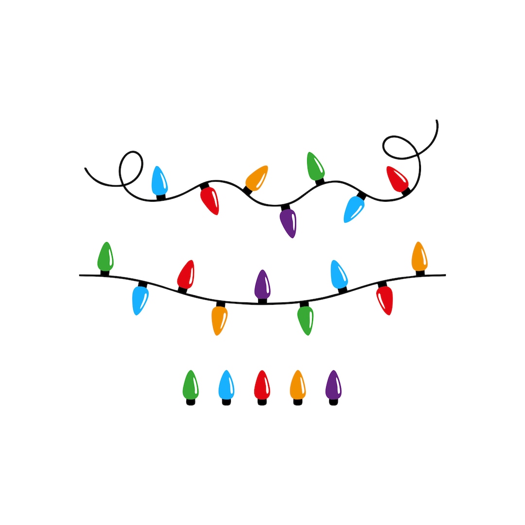 Christmas Lights Svg, Lights Clipart, Christmas Svg, Digital Download