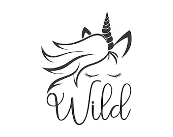 Unicornio SVG, salvaje y libre, diseño de camisa de unicornio, para niña, niño pequeño svg, espíritu libre, diseño de camisa linda
