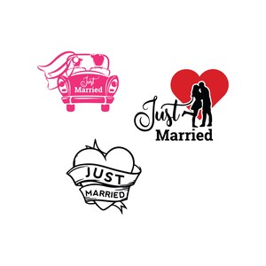 Just married svg, digitaler Download, silhouette cute file, hochzeit svg, love svg, married svg