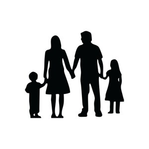 Famille svg, famille eps, vecteur famille, silhouette familiale, ensemble familial, parent, amour svg, ensemble svg