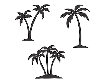 Palmen svg, Strandshirt, digitaler Download, Silhouette Schnittdatei, Leinwand und Oberflächen, Dateien für Cricut, Sommer svg, Urlaub svg