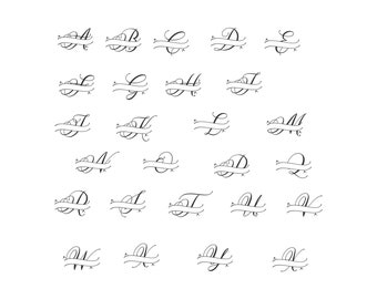 Split Monogram Alphabet SVG, digital download, cut file for cricut, silhouette, monogram svg