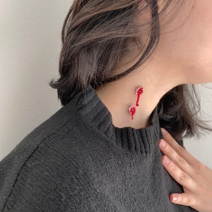 vampire bite vamp choker bloody necklace gothic choker dracula handmade jewelry