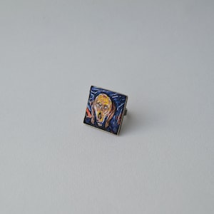 embroidered munch ring scream painting