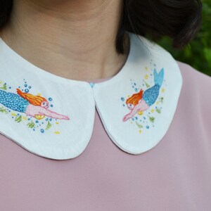 Mermaids embroidery beaded collar choker  little mermaid underwater fish pin mermaidtail