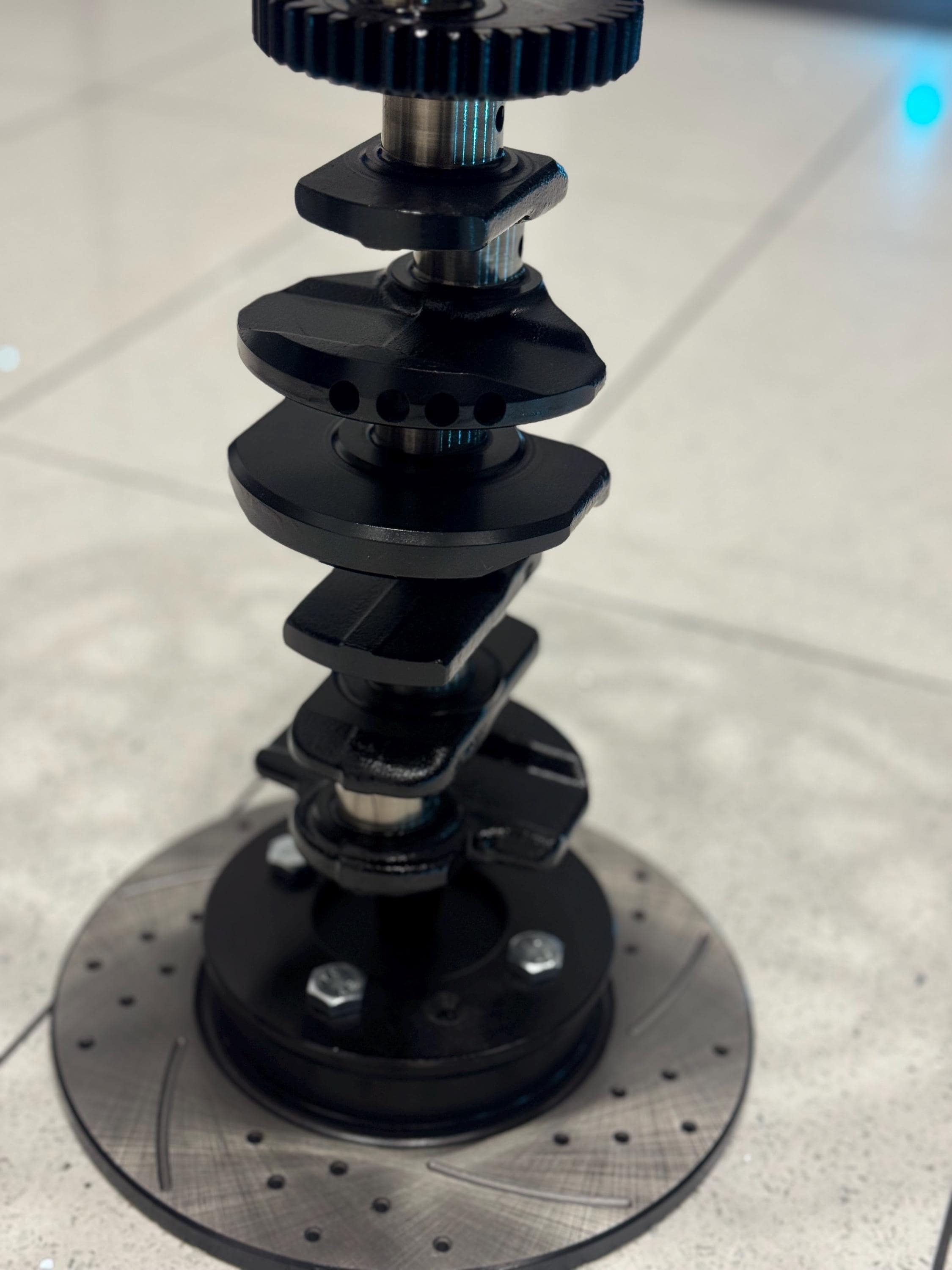 Industrial Crankshaft & Brake Disc Table With Toughened Glass Top – One ...