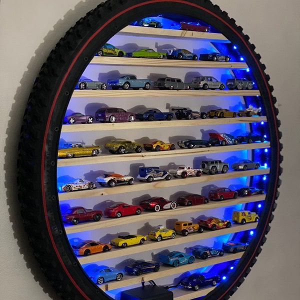 26" ORIGINAL Cool Wheels Car Display Wall Art, LED lights, No wiring to hang around Safe for Children.Laser Engraved