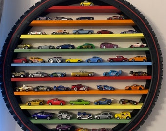 26" ORIGINAL Rainbow  Wheels Car Display Wall Art, LED lights, No wiring to hang around Safe for Children.Laser Engraved