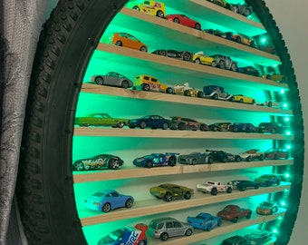 26&quot; ORIGINAL Cool Wheels Car Display Wall Art, LED lights, No wiring to hang around Safe for Children.Laser Engraved