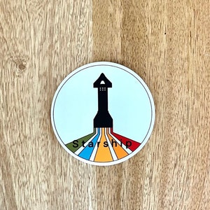 Colorful Spacex Starship sticker