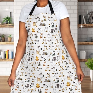 Cats Apron, Cat Mama Gift, Cat Lover Apron, Veterinarians Gift, Animal Shelter Volunteer Gift, Animal Lovers Gift