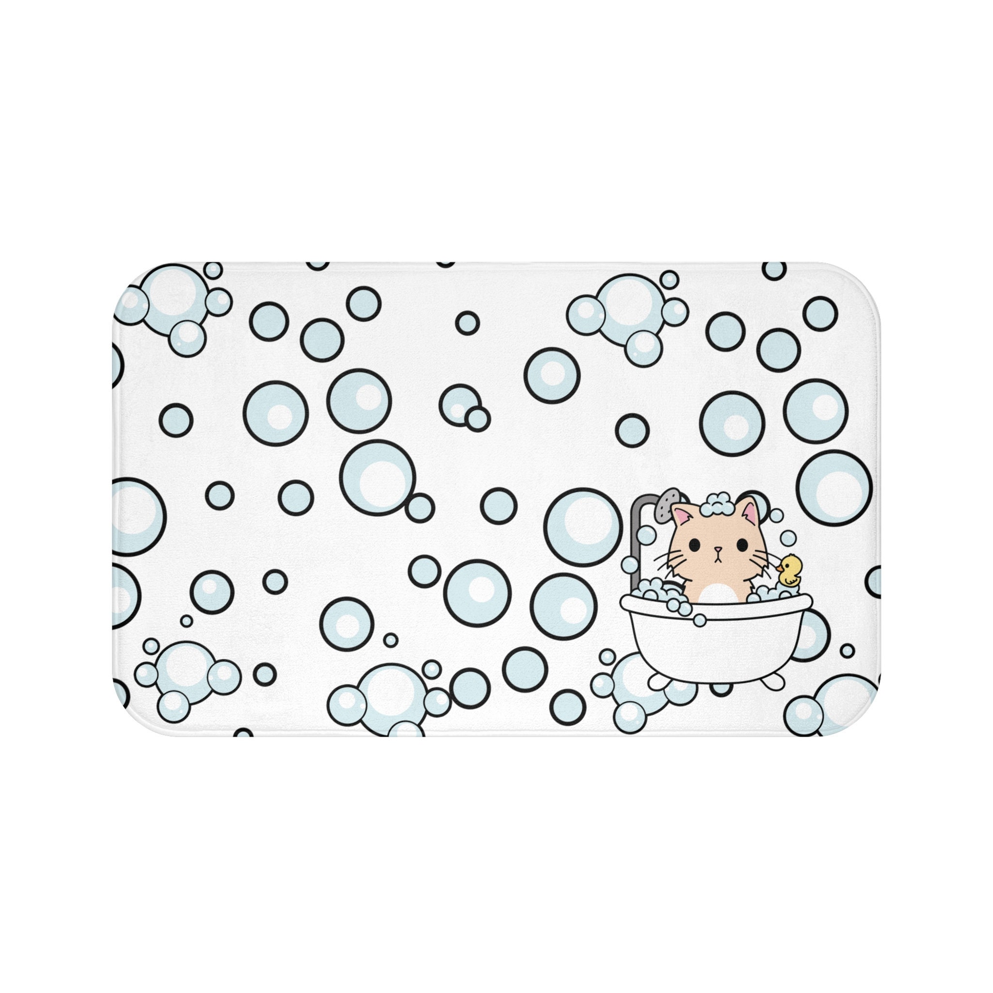 Cat Rubber Duck Bath Mat, Cat Bathroom Mat, Cat Lovers Gift, Cat Mom ...
