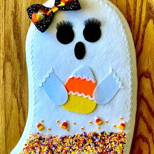 Ghost Sugar Cookie XL Handgemachter Kranz-Aufsatz-Tür-Aufhänger-Dekor