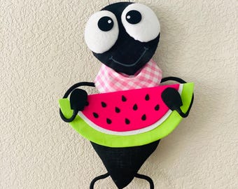 Ant Pink Watermelon Summer Picnic Handmade Wreath Attachment Door Hanger Decor