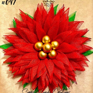 Poinsettia Festive Elegant Red Christmas Wreath
