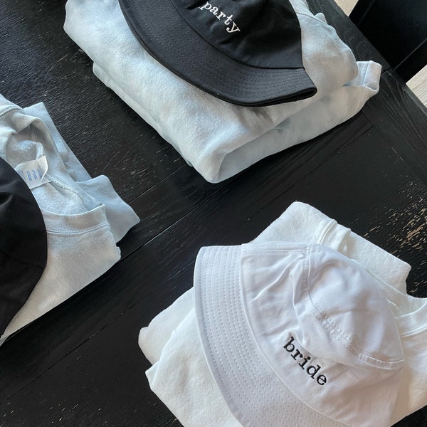 Bachelorette Party Embroidered Bucket Hats for Bride and Friends