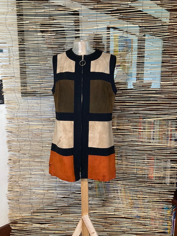 1960s suede panel tunic - AS IS