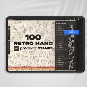 100 RetroHand Procreate Stamps | RetroCartoon Stamps & Brushes | Mid-Century Cartoon Stamps | Atomic Retro Stamps | Retro Doodle Stamp.