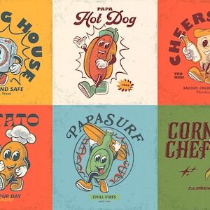 Custom Hand Drawn Vintage Mascot Retro Logo | Mascot Logo | Custom Logo | Vintage Logo | Logo Design | T-shirt Design | Digital Download
