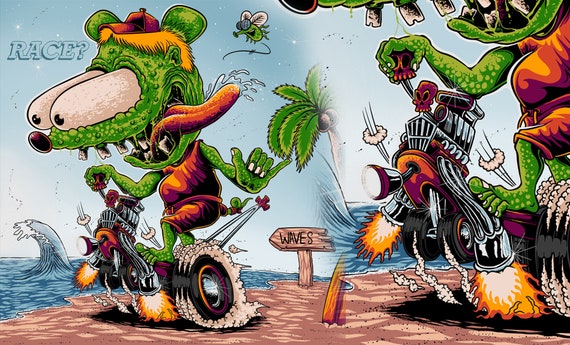 Custom Rat Fink Illustration: Kustom Kulture Art (digital Download