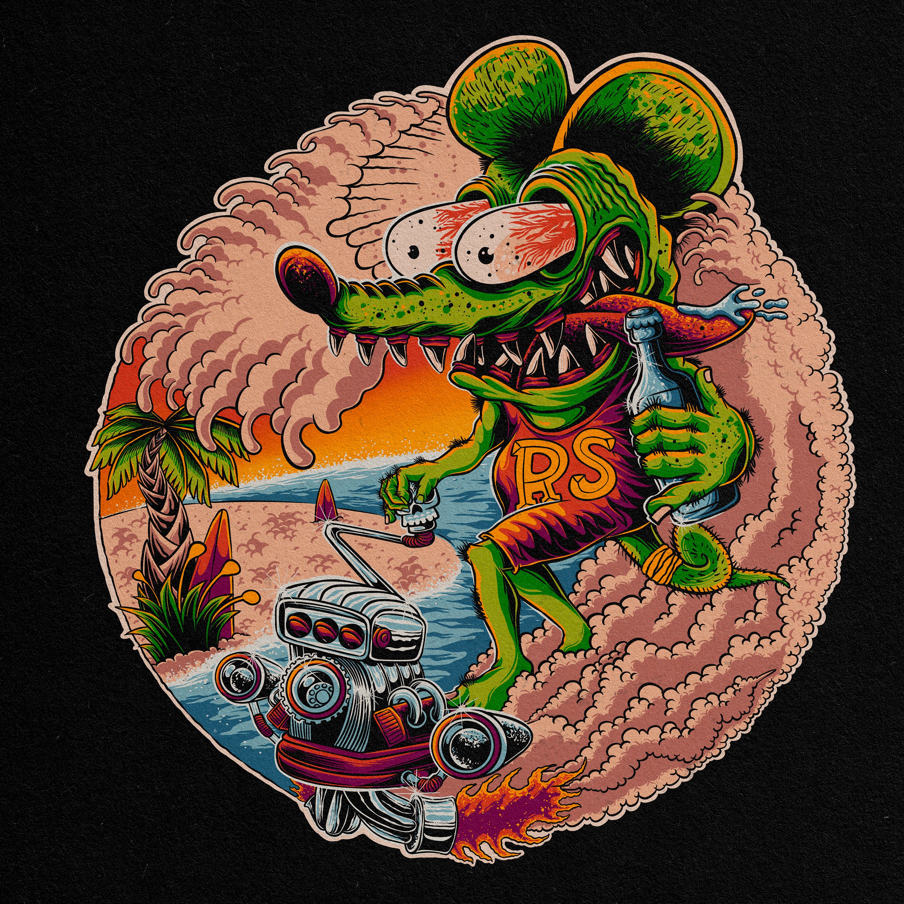 Custom Rat Fink Illustration: Kustom Kulture Art (digital Download