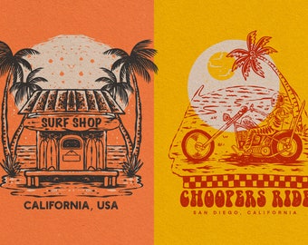 Custom Retro Hand-Drawn Shirt Graphic Design, Vintage Artwork for Clothing Brands