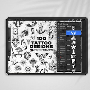 Procreate Tattoo Stamps | Procreate Tattoo Stamps & Brushes  | Procreate Tattoo Art Kit | Traditional Tattoo | Tribal Tattoo | Minimalist.