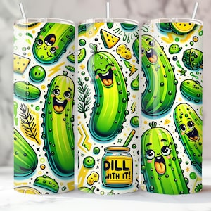 20oz Pickle Tumbler with straws