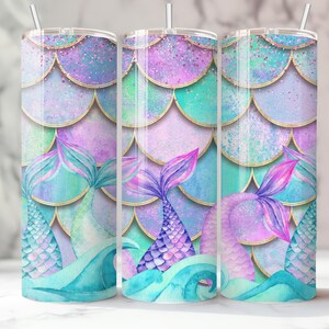 Mermaid Tail Tumbler, 20oz, Mermaid Gift, Mermaid Cup, Pretty Mermaid Gift, Glitter, Travel Cup, Stainless, Drinkware, Colorful